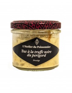 RILLETTES DE BAR A LA TRUFFE NOIRE DU PERIGORD 90GR - ATELIER DU POISSONNIER - Maison Ferrero - Epicerie à Ajaccio