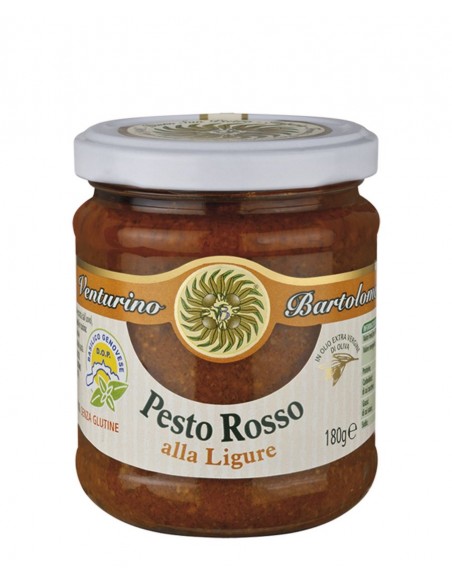 PESTO ROUGE AVEC CONCASSE DE TOMATES NON PASTEURISE 180GR-BARTOLOMEO