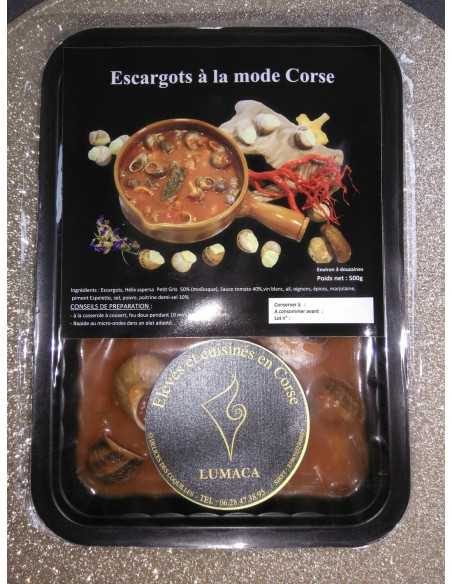 BARQUETTE D'ESCARGOTS SAUCE A LA MODE CORSE 500GR SURGELES - LUMACA