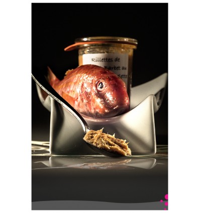 RILLETTES ROUGET BARBET PIMENT ESPELETTE 90gr- ATELIER DU POISSONNIER - Maison Ferrero - Epicerie à Ajaccio
