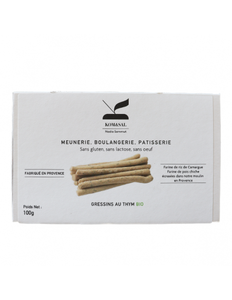 GRESSINI POIS CHICHE THYM SANS GLUTEN BIO 120GR - KOMANSAL