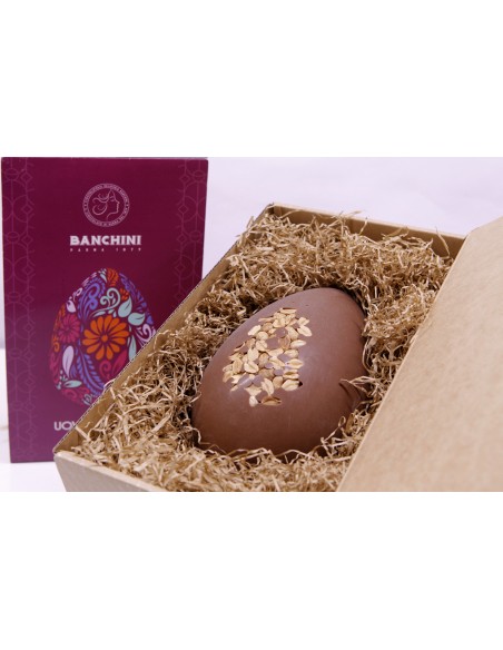 OEUF DE PAQUES CHOCOLAT AU LAIT CACAHUETTES GRILLEES 450GR - BANCHINI