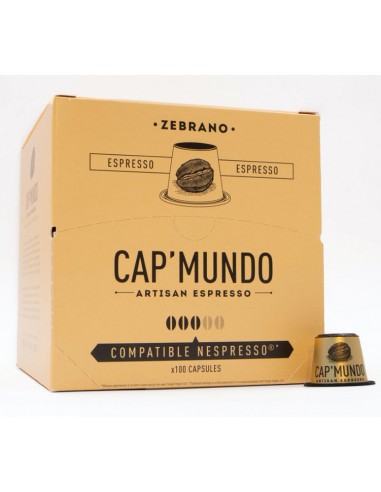 CAFE ZEBRANO 100 CAPSULES DE 58GR COMPATIBLES NESPRESSO- CAP MUNDO - Maison Ferrero - Epicerie à Ajaccio